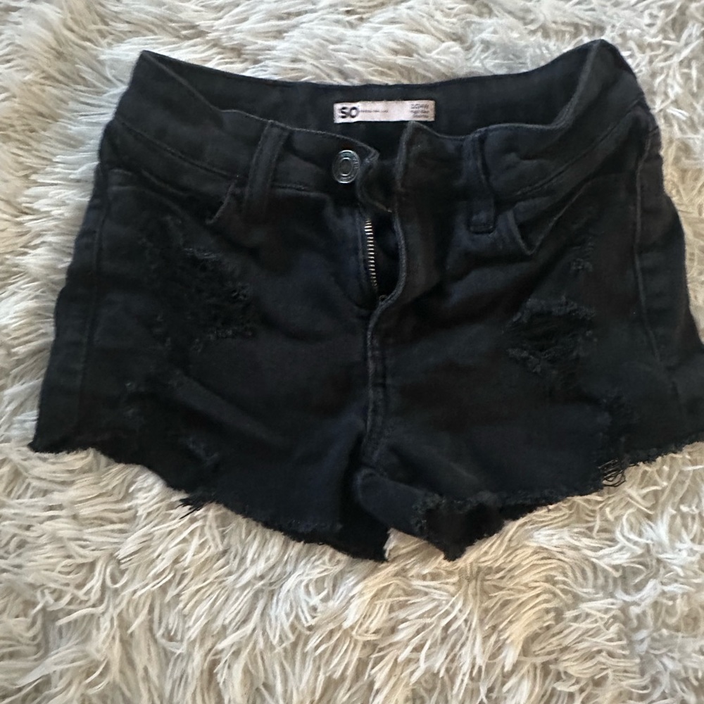 SO brand black Shorts with fringe size 0/24W